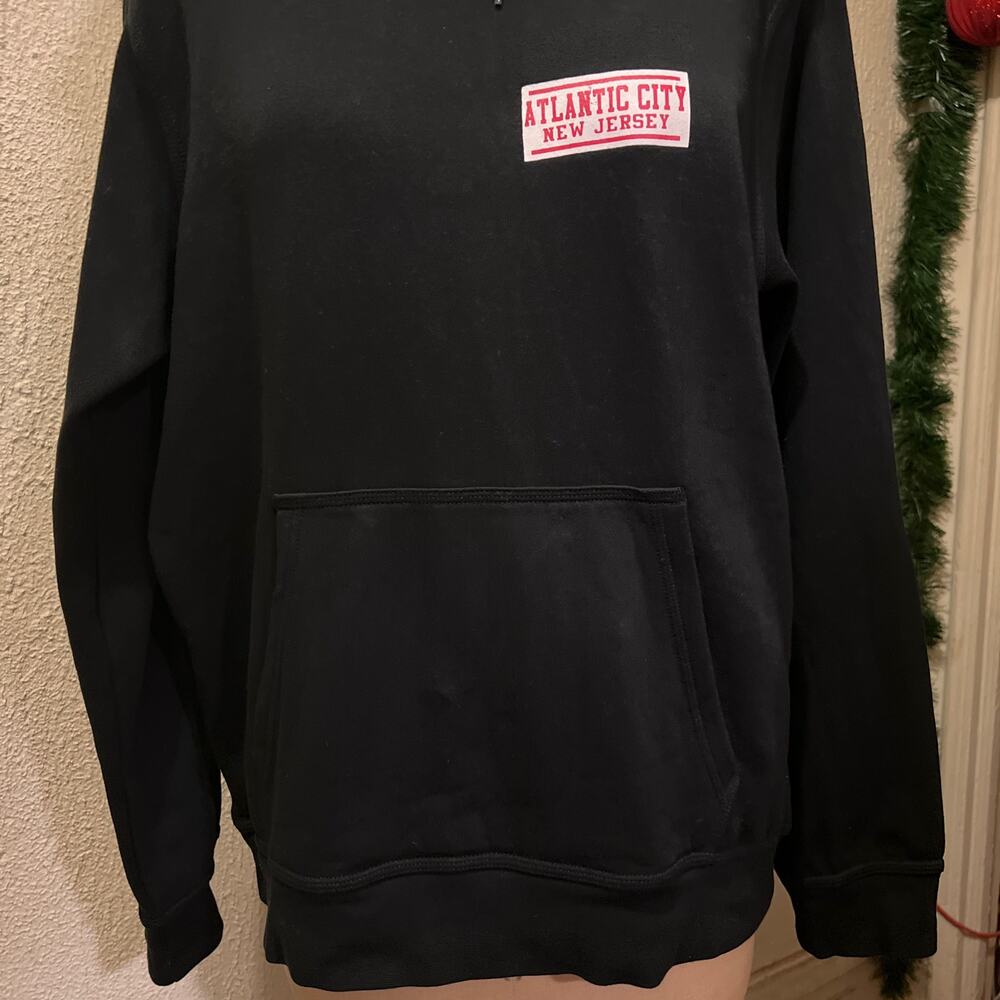 Atlantic City New Jersey Black Pullover Sweatshirt Hoodie Unisex Size S - Picture 4 of 9